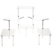 Plymor Clear Acrylic Rectangular 6-Platform Multi-Item Display Riser, 18.75" H x 54" W