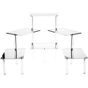 Plymor Acrylic Rectangular 6-Platform Multi-Item Display Riser (Mirrored), 18.75" H x 54" W