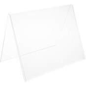 Plymor Clear Acrylic Folded A-Frame Holder for 1 Sign or Photo, 8" H x 10" W x 6" D