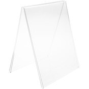 Plymor Clear Acrylic Folded A-Frame Holder for 2 Signs or Photo, 8" H x 10" W x 6" D