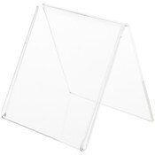 Plymor Clear Acrylic Folded A-Frame Holder for 1 Sign or Photo, 3.5" H x 3.5" W x 3" D