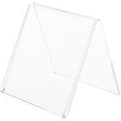 Plymor Clear Acrylic Folded A-Frame Holder for 1 Sign or Photo, 3.5" H x 3.5" W x 3" D