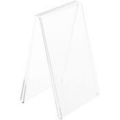 Plymor Clear Acrylic Folded A-Frame Holder for 2 Signs or Photo, 5.5" H x 3.5" W x 3" D