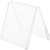 Plymor Clear Acrylic Folded A-Frame Holder for 2 Signs or Photos, 3.5" H x 3.5" W x 3" D