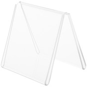 Plymor Clear Acrylic Folded A-Frame Holder for 2 Signs or Photos, 3.5" H x 3.5" W x 3" D
