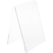 Plymor Clear Acrylic Folded A-Frame Holder for 1 Sign or Photo, 7" H x 5" W x 4" D