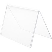 Plymor Clear Acrylic Folded A-Frame Holder for 1 Sign or Photo, 5" H x 7" W x 4.5" D