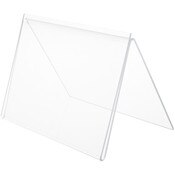 Plymor Clear Acrylic Folded A-Frame Holder for 1 Sign or Photo, 5" H x 7" W x 4.5" D