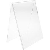 Plymor Clear Acrylic Folded A-Frame Holder for 1 Sign or Photo, 11" H x 8.5" W x 6" D