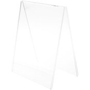 Plymor Clear Acrylic Folded A-Frame Holder for 2 Signs or Photos, 11" H x 8.5" W x 6" D