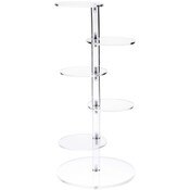 Plymor Clear Acrylic Beveled 5-Shelf Display Riser / Tower, 21" H x 10" W x 10" D