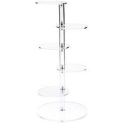 Plymor Clear Acrylic Beveled 5-Shelf Display Riser / Tower, 21" H x 10" W x 10" D