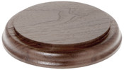 Plymor Solid Walnut Round Wood Display Base with Ogee Edge, 4.75" W x 4.75" D x 0.75" H