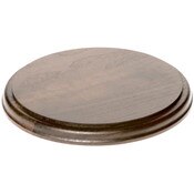 Plymor Solid Walnut Round Wood Display Base with Ogee Edge, 8.75" W x 8.75" D x 0.75" H