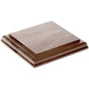 Plymor Solid Walnut Square Wood Display Base with Ogee Edge, 4.875" W x 4.875" D x 0.75" H