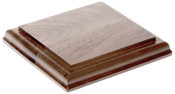 Plymor Solid Walnut Square Wood Display Base with Ogee Edge, 4.875" W x 4.875" D x 0.75" H (Display Area: 3.875")