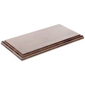 Plymor Solid Walnut Rectangular Wood Display Base with Ogee Edge, 12.75" W x 6.75" D x 0.75" H