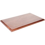 Plymor Solid Walnut Rectangular Wood Display Base with Ogee Edge, 20.75" W x 12.625" D x 0.75" H
