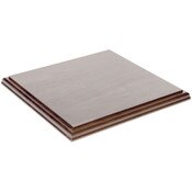 Plymor Solid Walnut Square Wood Display Base with Ogee Edge, 10.875" W x 10.875" D x 0.75" H