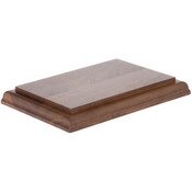 Plymor Solid Walnut Rectangular Wood Display Base with Ogee Edge, 6.875" W x 4.875" D x 0.75" H