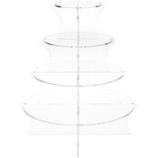 Plymor Clear Acrylic Graduated 4-Tiered Round Display Riser, 11.5" H x 10" W