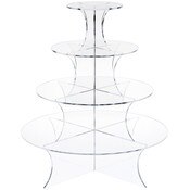 Plymor Clear Acrylic Graduated 4-Tiered Round Display Riser, 21.75" H x 19" W