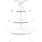 Plymor Clear Acrylic Graduated 4-Tiered Round Display Riser, 27.5" H x 24" W