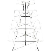 Plymor Clear Acrylic Graduated 4-Tiered Square Display Riser, 11.5" H x 8.5" W