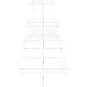 Plymor Clear Acrylic Graduated 4-Tiered Square Display Riser, 16" H x 11.5" W