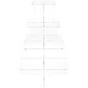 Plymor Clear Acrylic Graduated 4-Tiered Square Display Riser, 16" H x 11.5" W