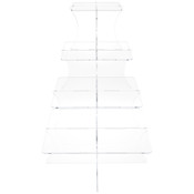 Plymor Clear Acrylic Graduated 4-Tiered Square Display Riser, 16" H x 11.5" W