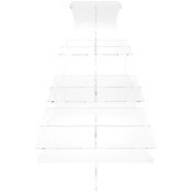 Plymor Clear Acrylic Graduated 4-Tiered Square Display Riser, 21.75" H x 15" W