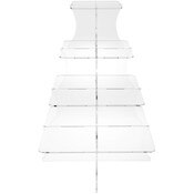 Plymor Clear Acrylic Graduated 4-Tiered Square Display Riser, 27.5" H x 18.5" W