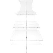 Plymor Clear Acrylic Graduated 4-Tiered Square Display Riser, 34.25" H x 22.75" W
