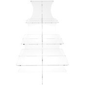 Plymor Clear Acrylic Graduated 4-Tiered Square Display Riser, 34.25" H x 22.75" W