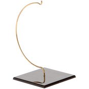 Plymor Wire Ornament Hanger Display with 3.25" Black Acrylic Thin Square Base, 5.5" H
