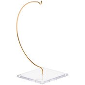 Plymor Wire Ornament Hanger Display with 3.25" Clear Acrylic Thin Square Base, 6" H