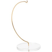 Plymor Wire Ornament Hanger Display with 3.25" Clear Acrylic Thick Round Base, 7" H