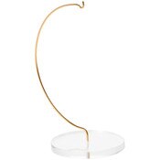 Plymor Wire Ornament Hanger Display with 3.25" Clear Acrylic Thick Round Base, 7" H
