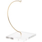 Plymor Wire Ornament Hanger Display with 4" Clear Acrylic Thick Square Base, 7" H