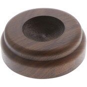 Plymor Revolving Walnut Round Wood Display Base with Indented Circle to Hold Egg, Marble, Ball or Sphere, 3.125" W x 3.125" D x 1.125" H (1.5" Circle)