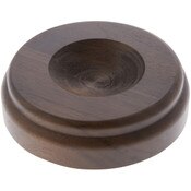 Plymor Revolving Walnut Round Wood Display Base with Indented Circle to Hold Egg, Marble, Ball or Sphere, 4" W x 4" D x 1.125" H (2" Circle)