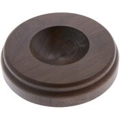 Plymor Revolving Walnut Round Wood Display Base with Indented Circle to Hold Egg, Marble, Ball or Sphere, 5" W x 5" D x 1.125" H (2.5" Circle)
