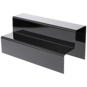 Plymor Black Acrylic 2-Step Solid Back Display Stairs, 8.25" H x 18" W x 8.5" D