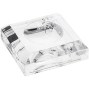 Plymor Clear Acrylic Square Display Base with Indented Circle to Hold Egg, Marble, Ball or Sphere, 1.25" W x 1.25" D x 0.375" H (0.75" Circle)