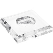 Plymor Clear Acrylic Square Display Base with Indented Circle to Hold Egg, Marble, Ball or Sphere, 3.5" W x 3.5" D x 0.75" H (1.875" Circle)