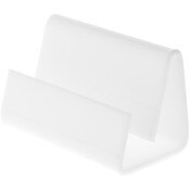 Plymor White Acrylic Deluxe Business Card / Postcard Holder, 3.5" W x 2.875" D x 2.125" H