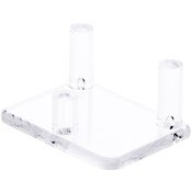 Plymor Clear Acrylic Rectangular Base with 3 Display Prongs for Geode, Mineral or Crystal Cluster, 0.875" H x 2" W x 1.5" D