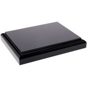 Plymor Black Acrylic Rectangular Display Base with Ogee Edge, 4.5" W x 3.625" D x 0.75" H