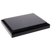 Plymor Black Acrylic Rectangular Display Base with Ogee Edge, 4.5" W x 3.625" D x 0.75" H